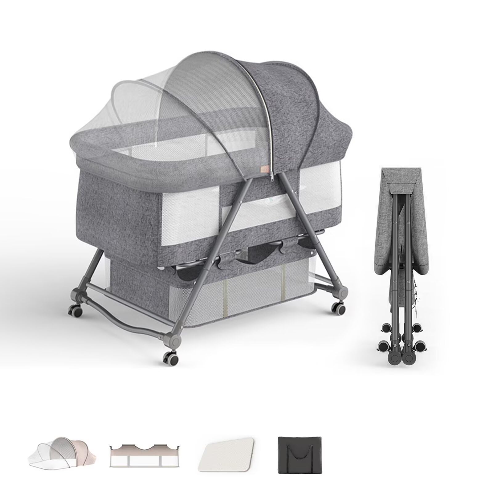 Amazon.co.jp: Yilucess ベビーベッド 添い寝 折りたたみ ベビーベッド