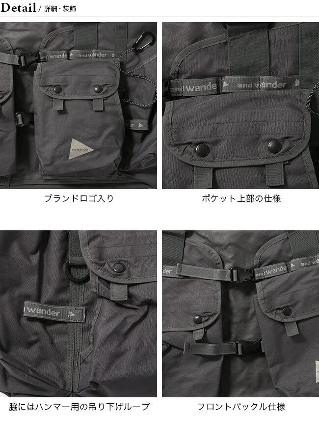 Amazon.co.jp: and wander アンドワンダー フィールドベスト ブラック