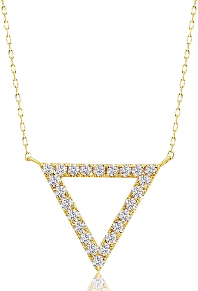 Amazon | [ララクリスティー] トライアングル ダイヤモンド ネックレス