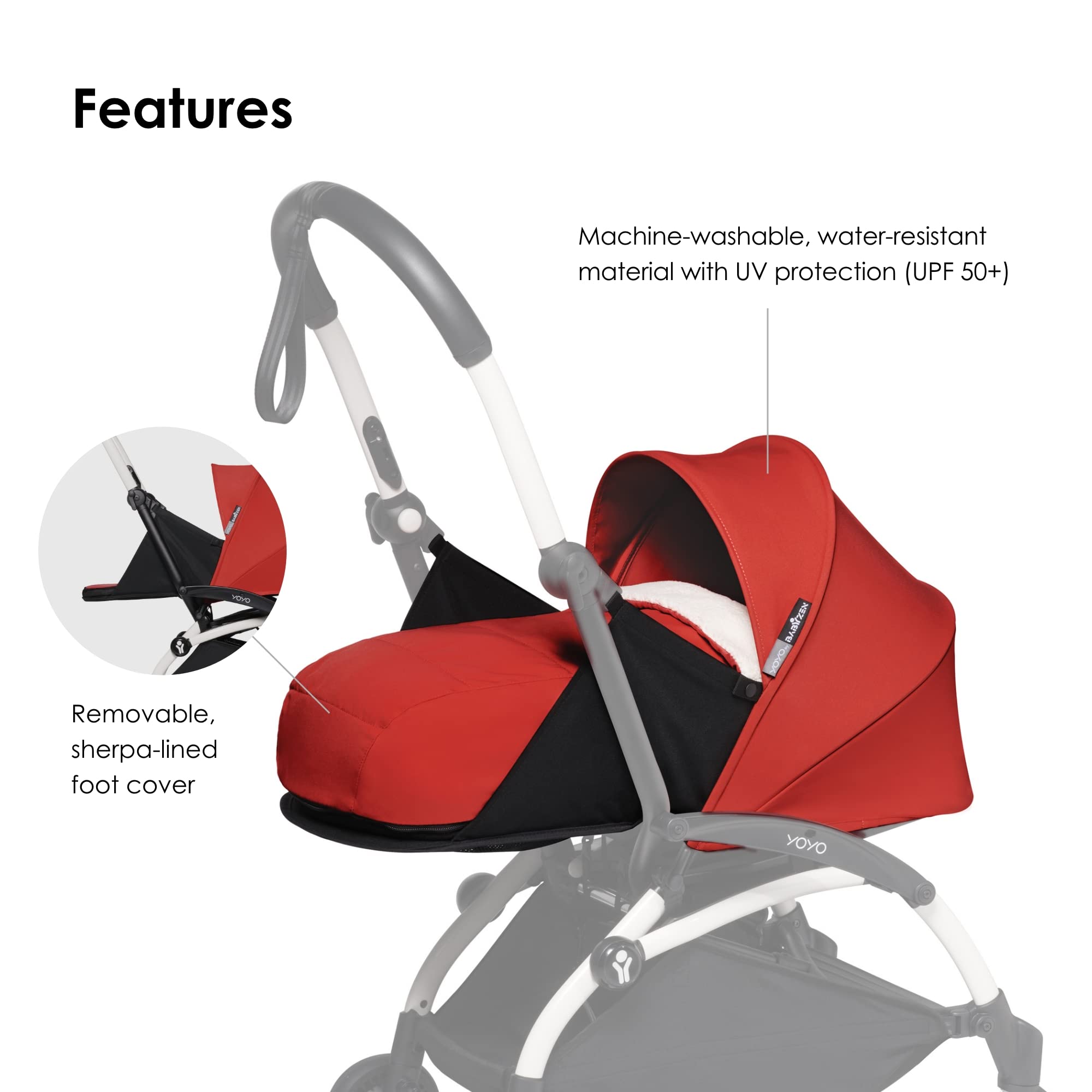 Amazon.com : Babyzen YOYO 0+ Newborn Pack, Red - Includes Mattress