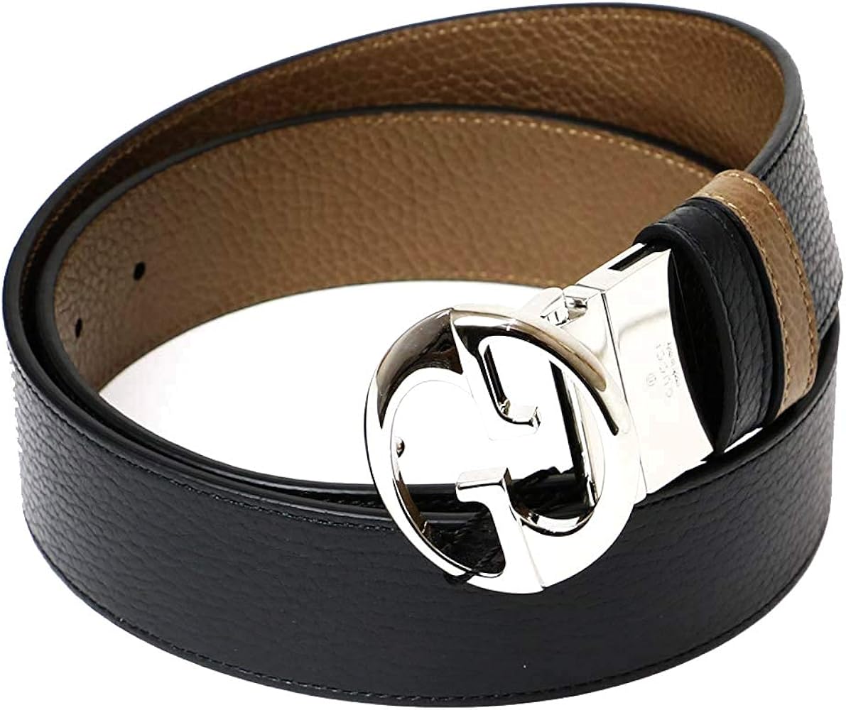 Amazon | [グッチ] GUCCI ベルト ブラック グッチシマ レザー メンズ