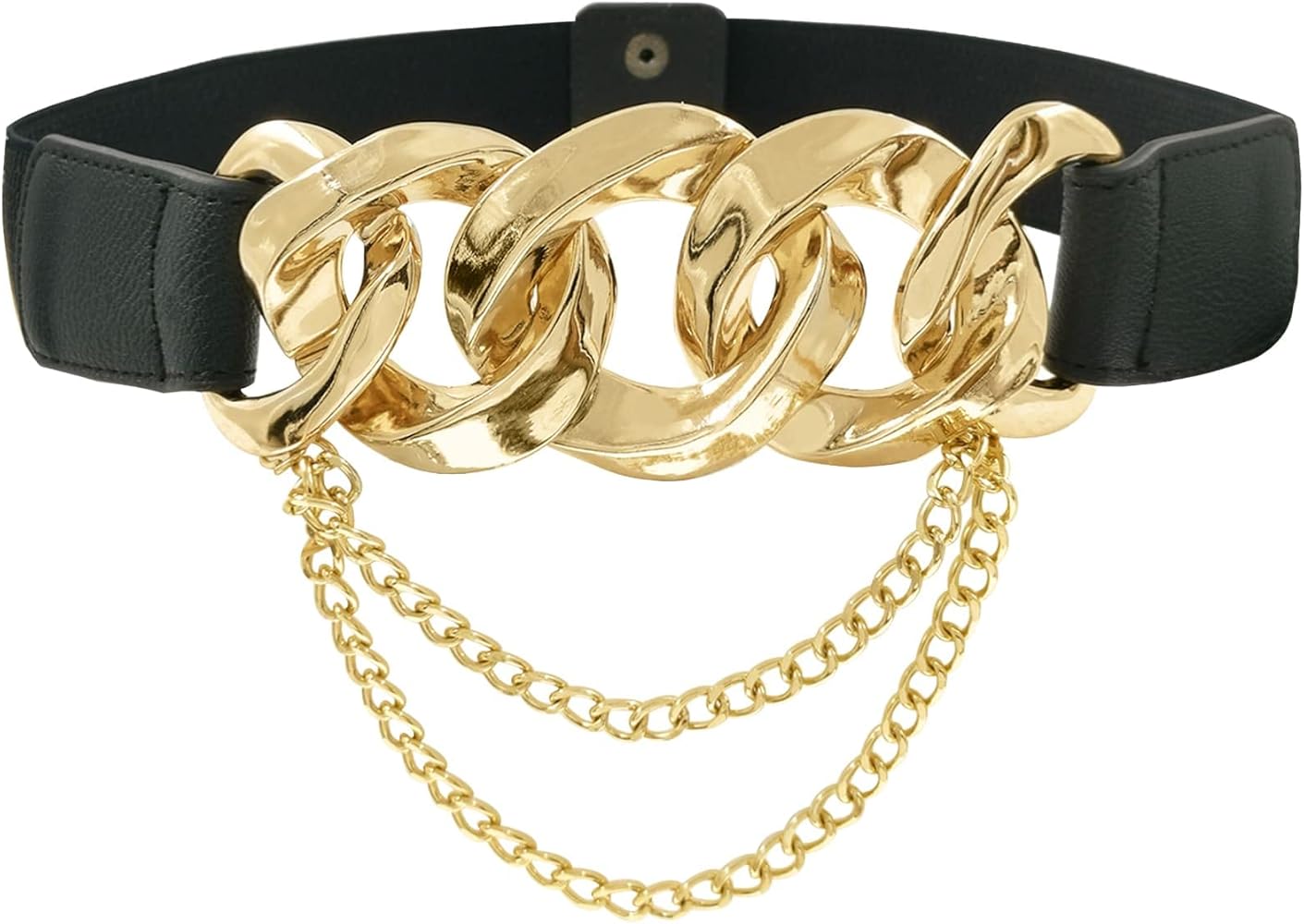 Amazon | Pinra レザー弾性ベルト 女性用 パンク ストレッチチェーン