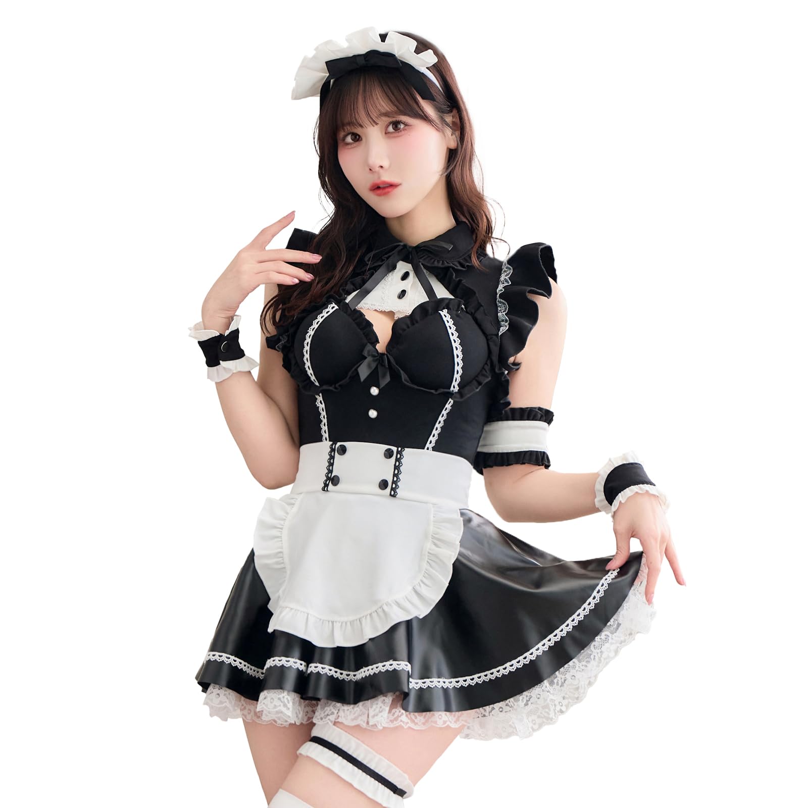 Amazon.co.jp: [Malymoon] コスプレ メイド うさ耳 リボン ハイレグ