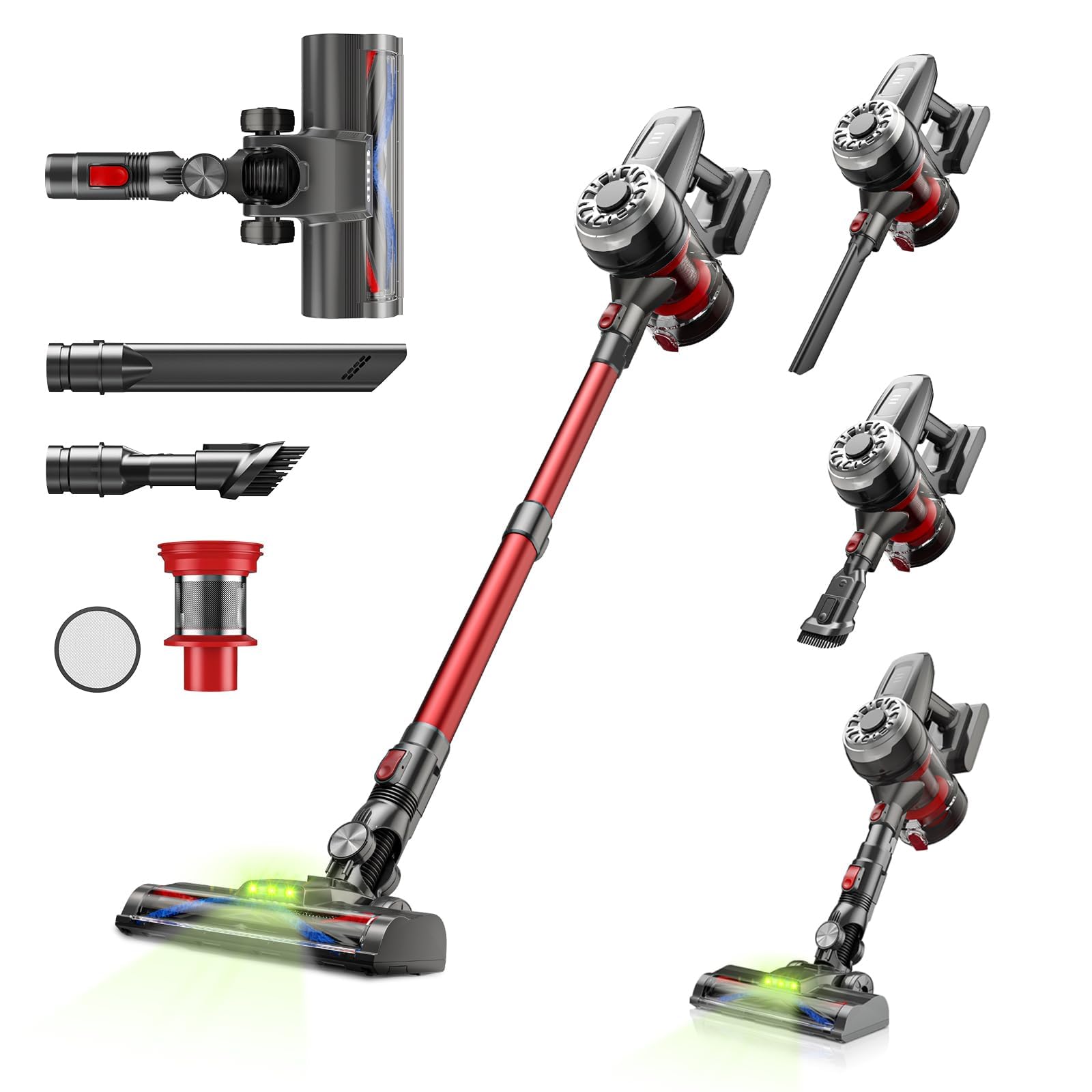 Amazon | 掃除機 コードレス【超軽量自走式設計・グリーンLEDライト