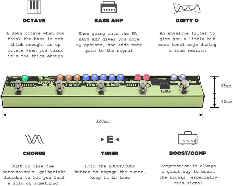 Amazon.com: VALETON Dapper Bass DI Preamp Stage Session Gigging