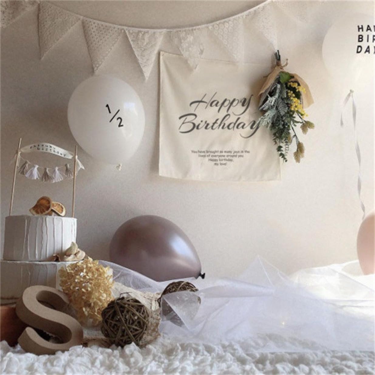 Amazon.co.jp: おうちスタジオ フォト グッズ 飾付け ハーフバースデー