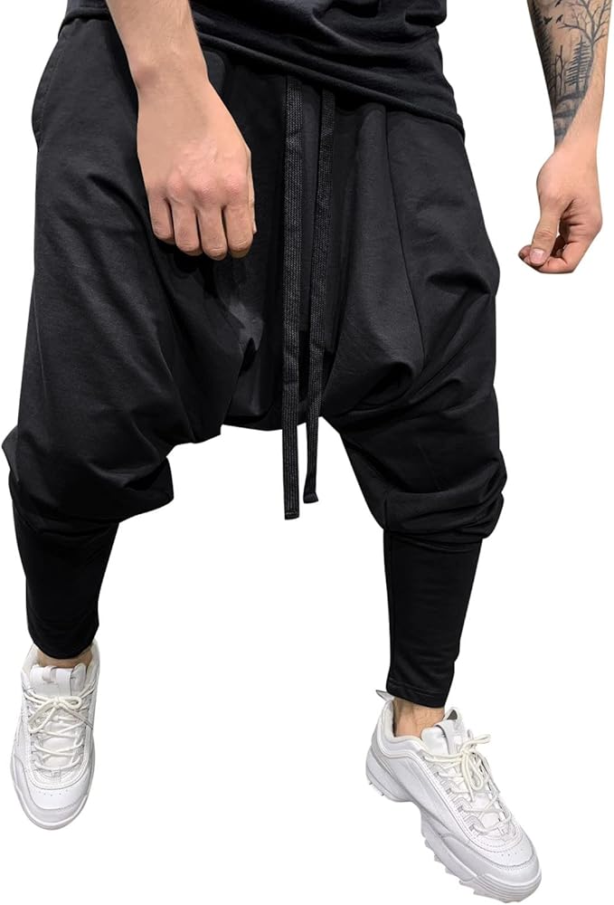 Amazon.com: Harem Pants Men Japanese Baggy Summer Beach Trouser