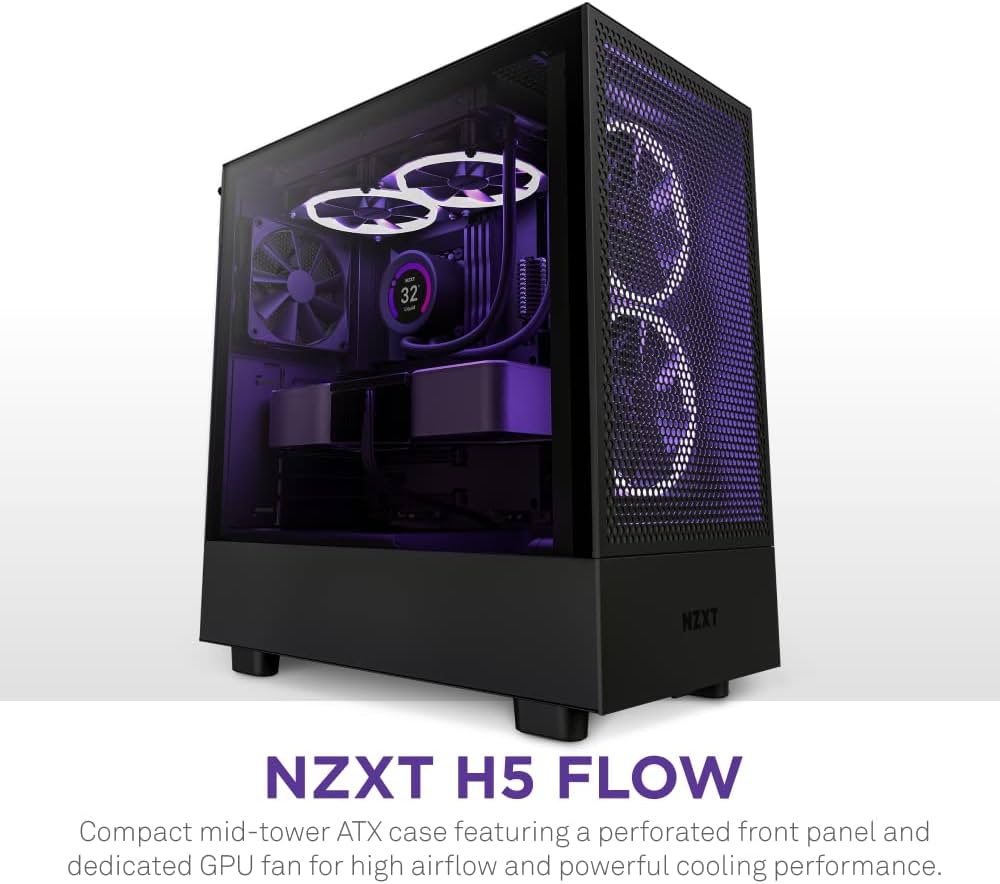 Amazon | NZXT H5 Flow ミドルタワーケース [ Black ] CC-H51FB-01