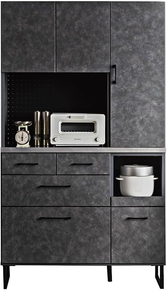 Amazon.co.jp: アルファタカバ 食器棚 キッチンボード レンジ台 幅