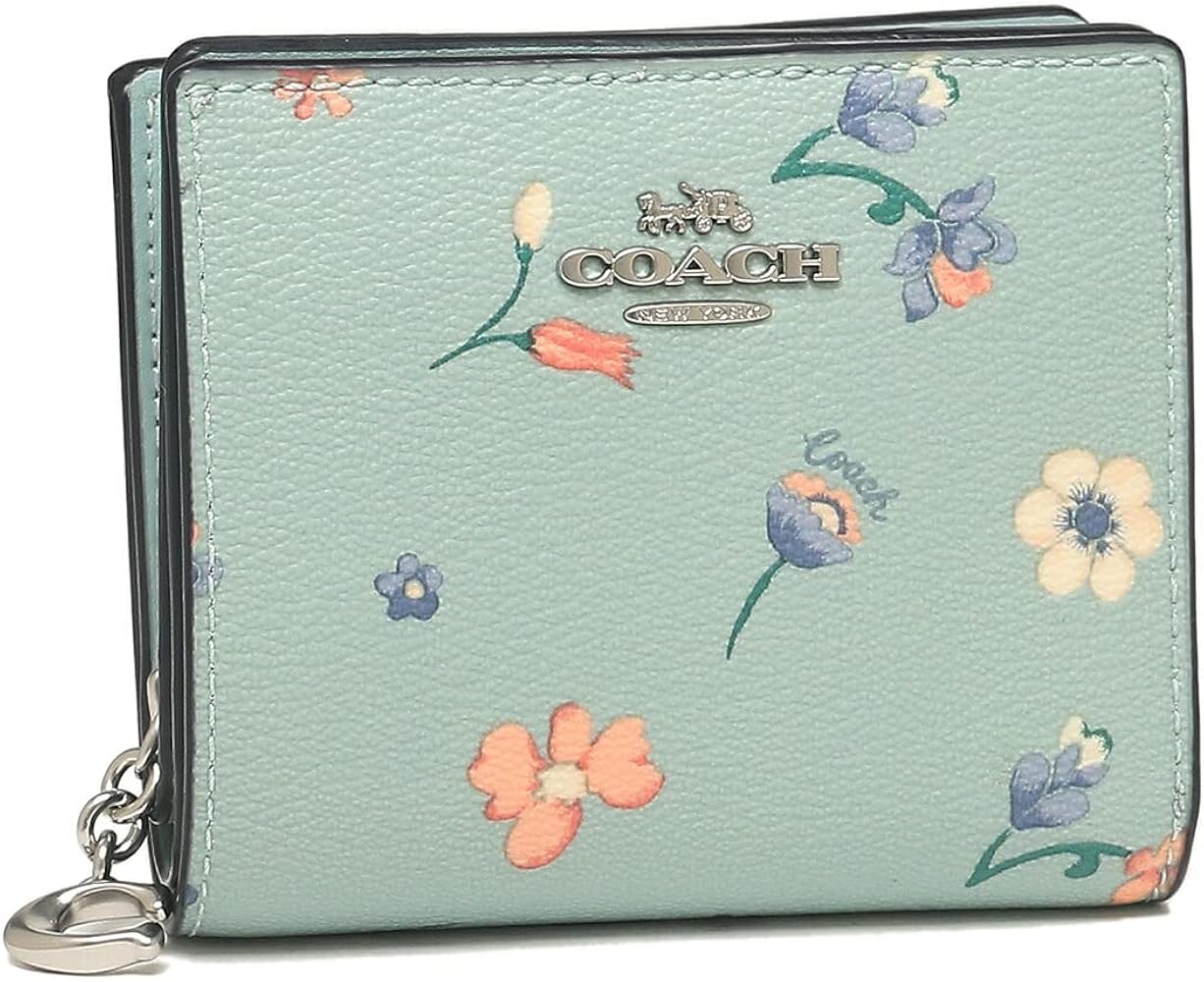 Amazon | [コーチ] アウトレット 二つ折り財布 ミニ財布 花柄 ブルー