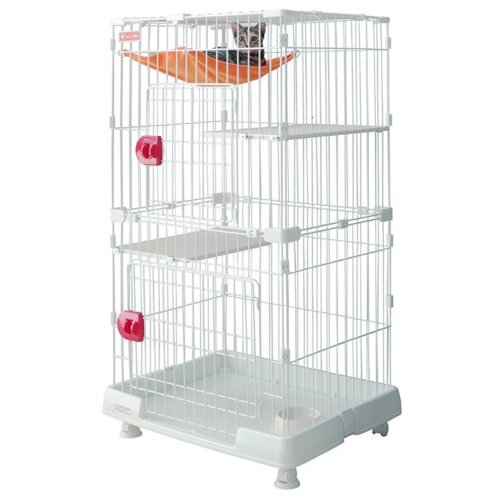 Amazon | アイリスオーヤマ キャットケージ ミニ 2段 ハンモック・食器