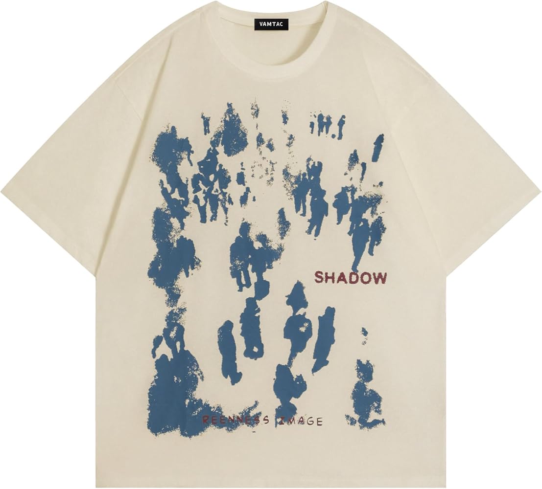 Vamtac Mens Oversized Graffiti Graphic Tees - Y2K Vintage T Shirts