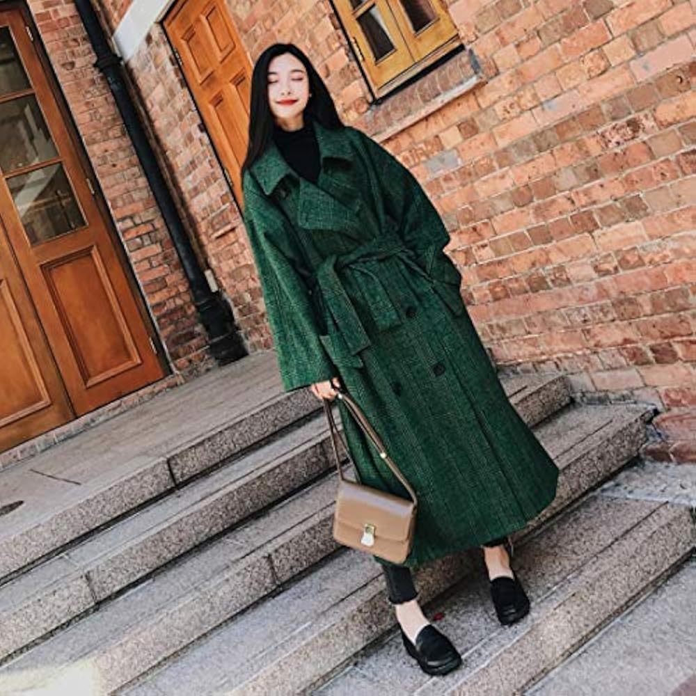 Amazon | トレンチコート ロングコート レディース アウター グリーン