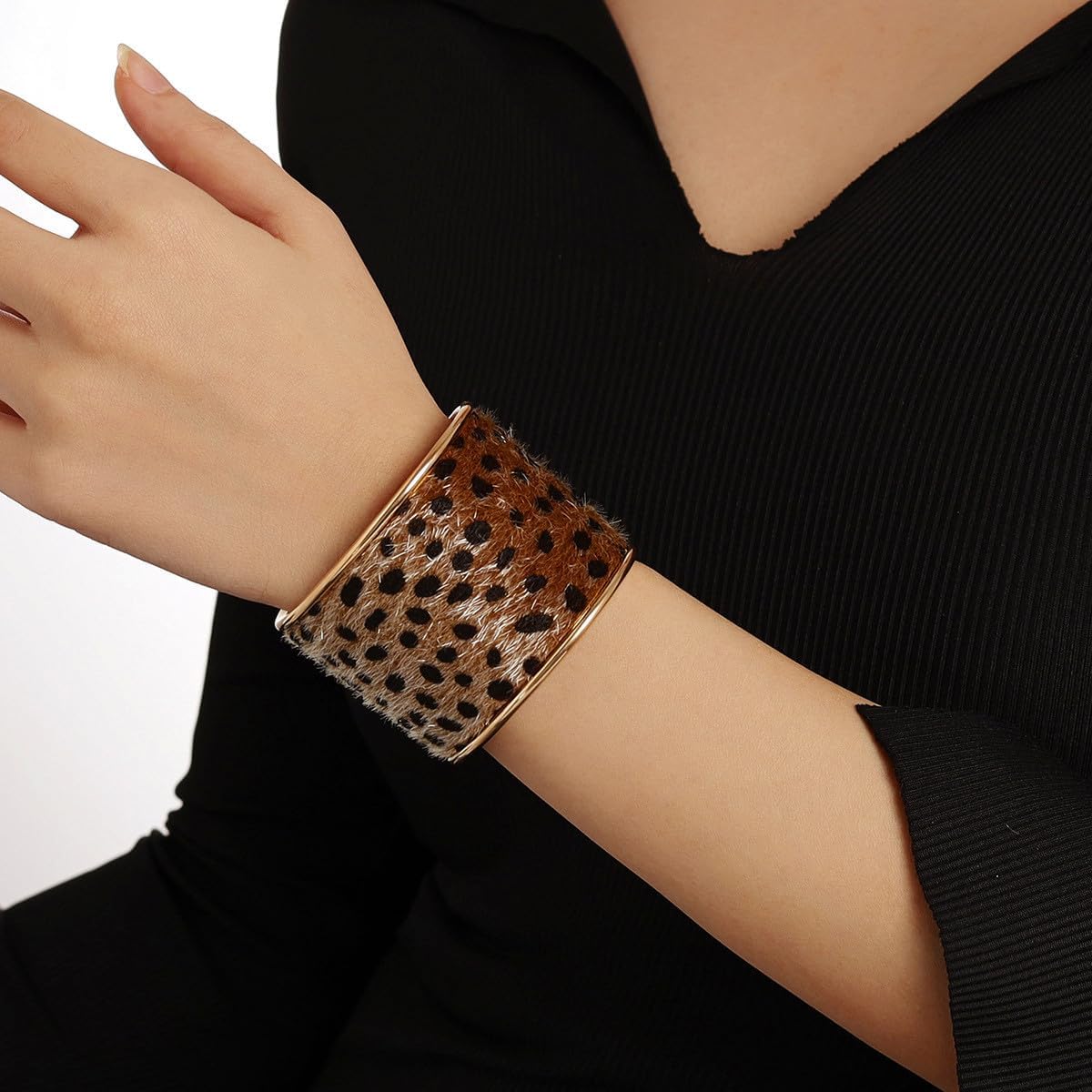 Amazon.co.jp: LittleFathand レオパードカフブレスレット レディース