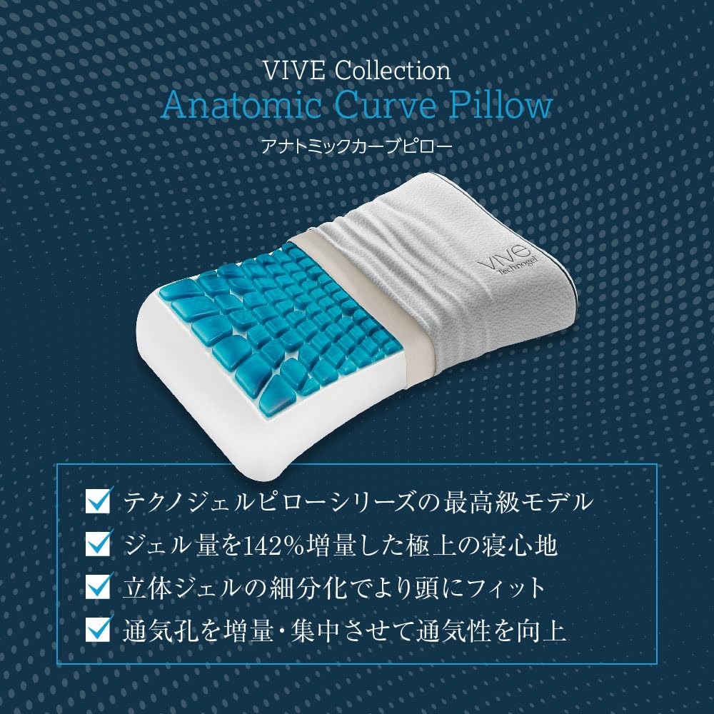 Amazon.co.jp: Technogel VIVE Collection Anatomic Curve Pillow Size