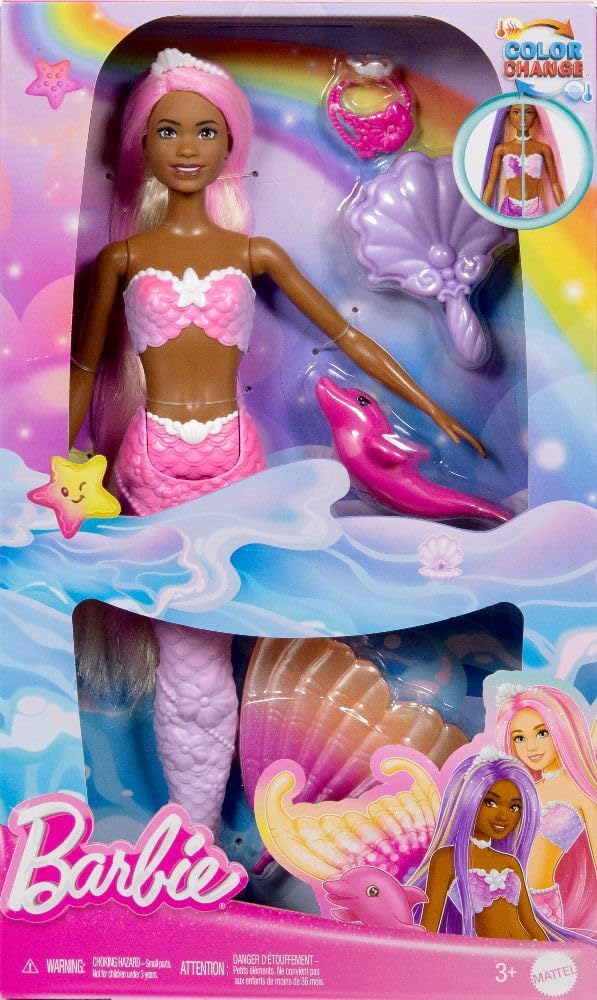 Amazon.com: Barbie Mermaid Doll, “Brooklyn” with Pink Hair