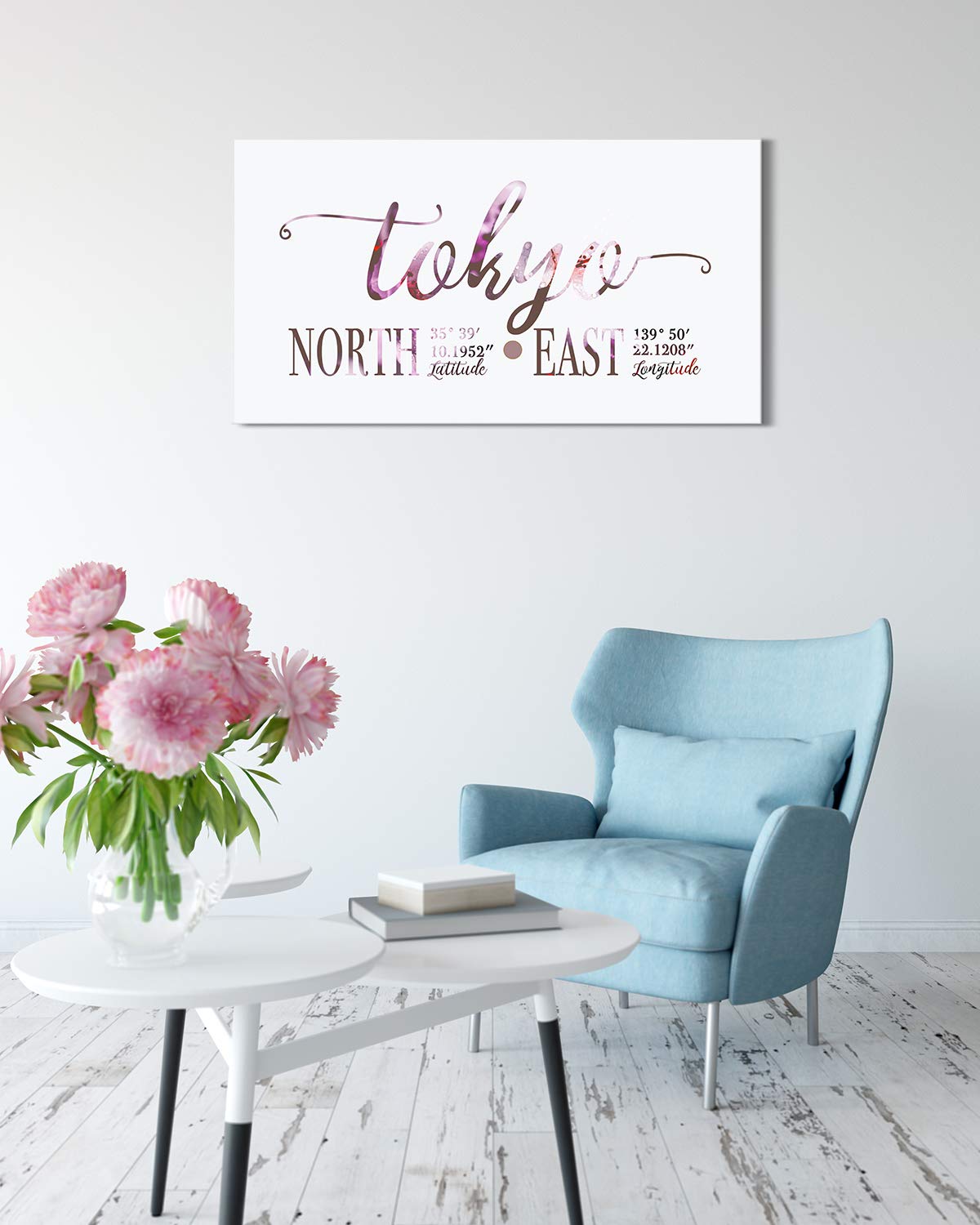 Amazon.com: Tokyo 35° 39' 10.1952'' N, 139° 50' 22.1208'' E - Wall