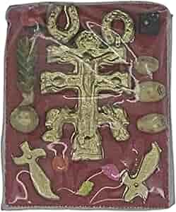 Amazon.com: Cross of Caravaca with Side Amulets, Sacred Religious