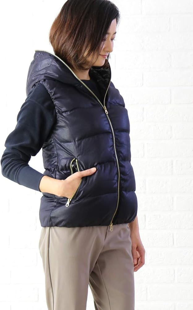 Amazon | [デュベティカ] ウール混ダブルジップフード付ダウンベスト