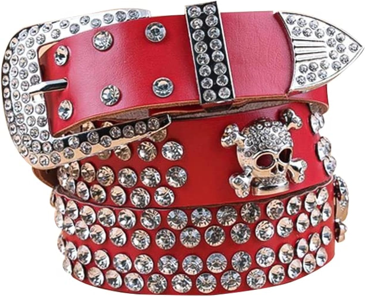 Amazon | ADRJLYQ Bb Simon ベルト ラインストーン スカルベルト Y2k