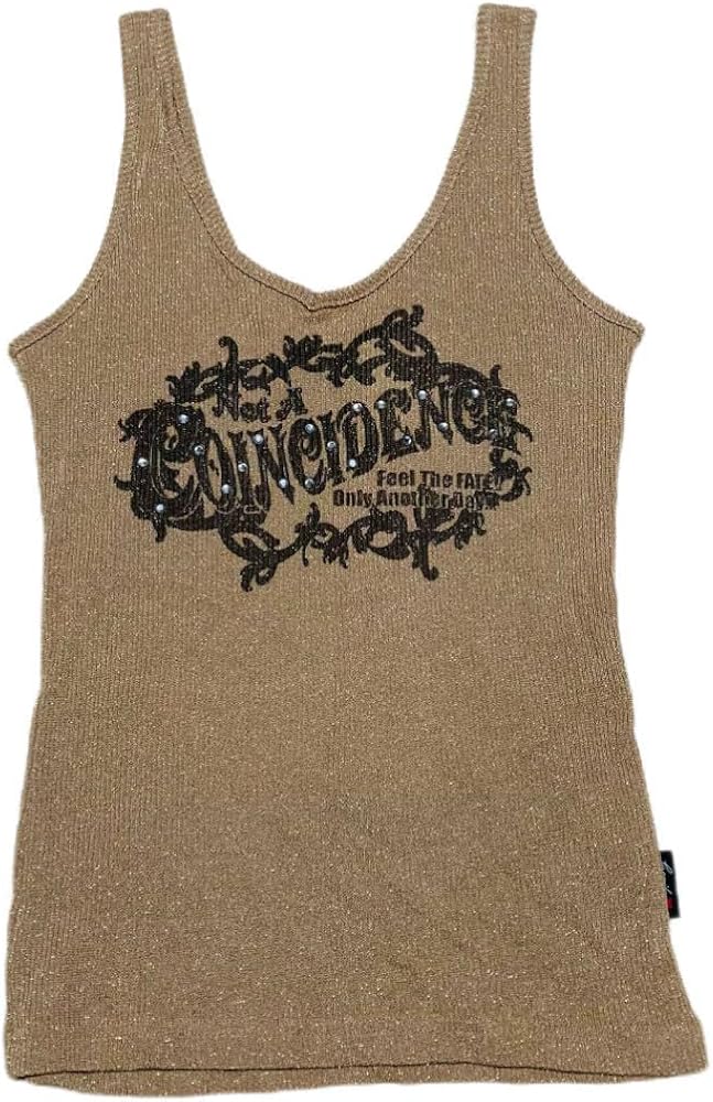 Amazon | ラメロゴタンクトップ y2k 平成初期 ギャル grunge パンク