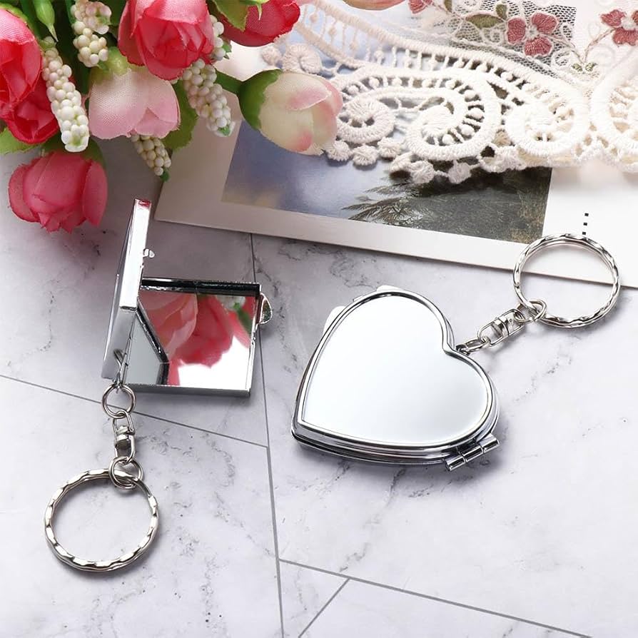 Amazon.com : Double Sides Cosmetic Mirror Keychain Mini Folding
