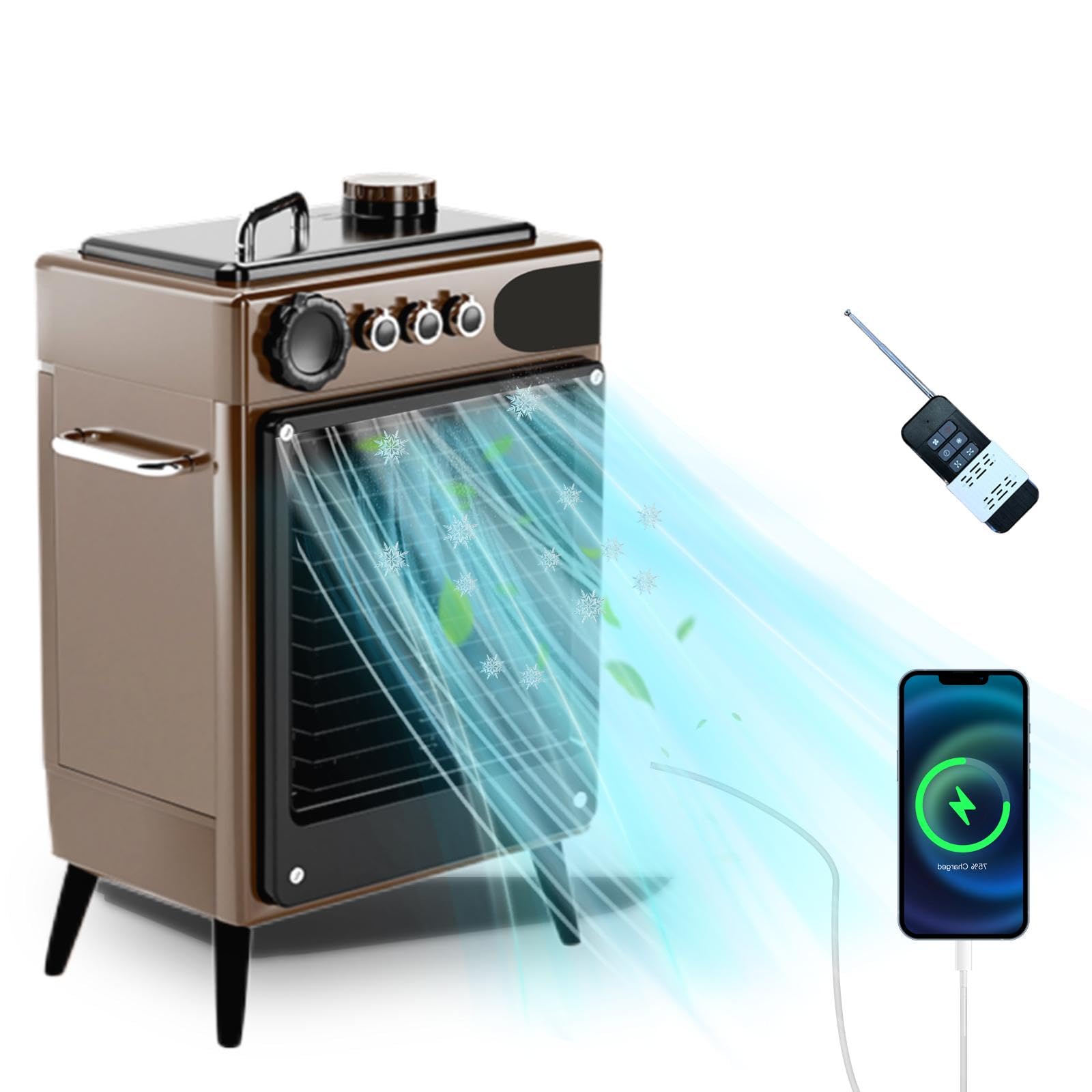 Amazon | ZAPJQL 屋外冷風扇 冷風機【45000mAh大容量バッテリー】電池