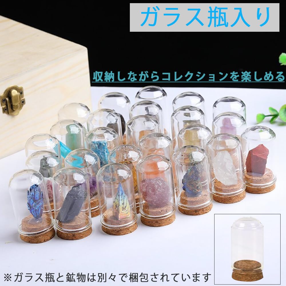 Amazon | AZNABLE 鉱物標本 セット 箱 鉱物 コレクション 岩石 化石