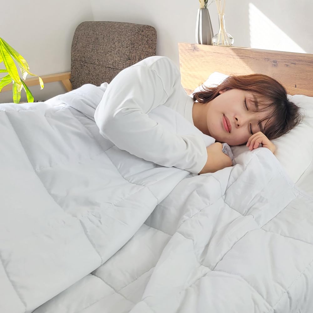 Amazon｜加重布団 5kg シングル ホワイト 加重ブランケット 150×210cm
