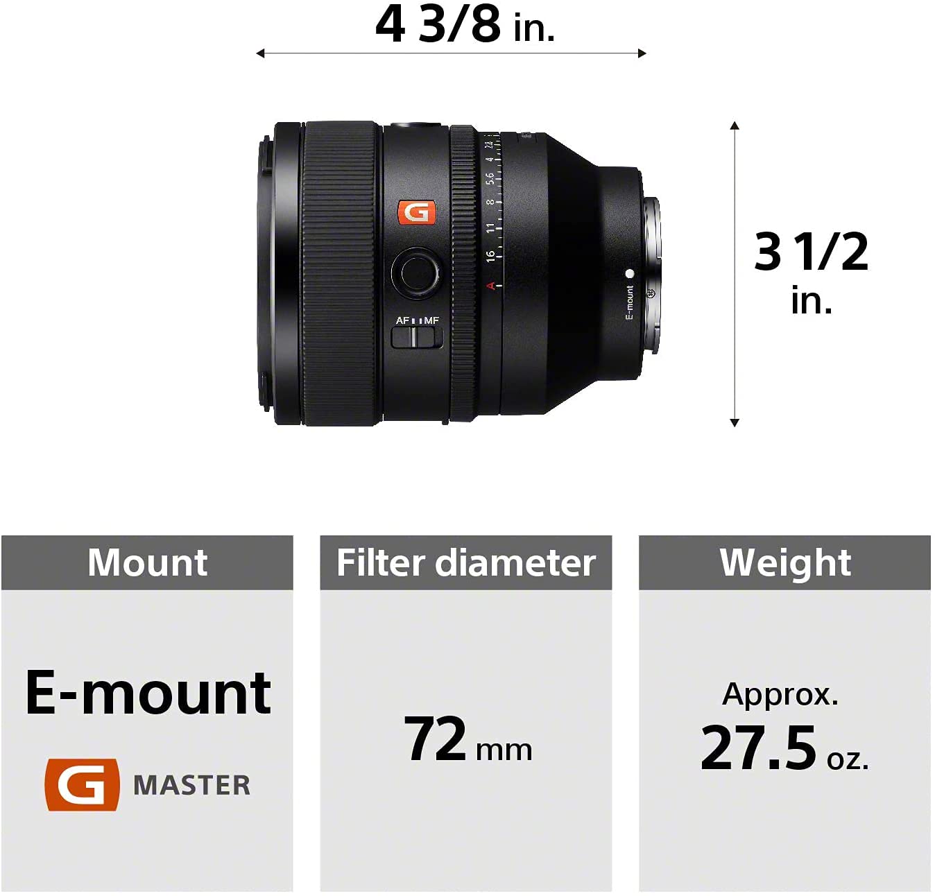 Amazon.com : Sony FE 50mm F1.2 GM (SEL50F12GM) Full-Frame Lens