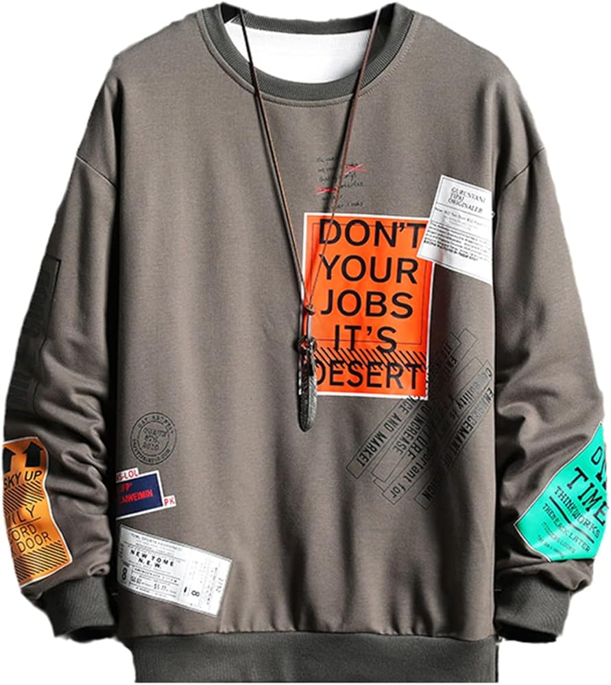 MORISTE Crewneck Sweatshirt Men Print Hoodie Mens Hip Hop