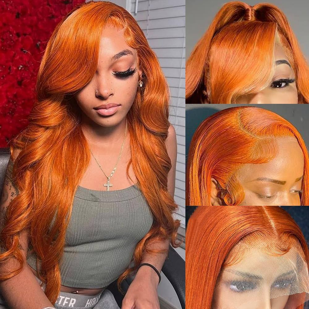 Amazon.com : Avolo Ginger Orange Lace Front Wigs Human Hair Pre