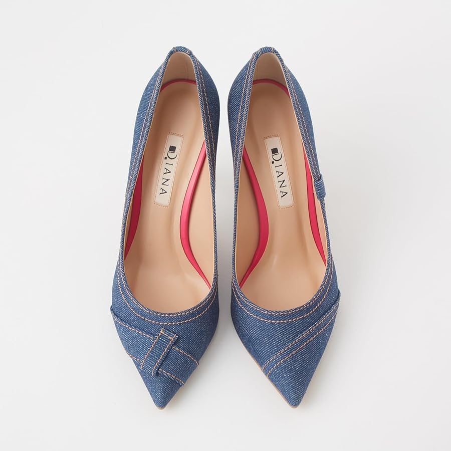 Amazon | [ダイアナ] パンプス 日本製 青 ダークブルー 25.0cm