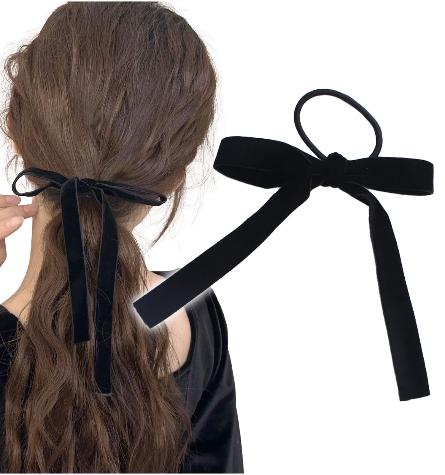 Amazon | [Herbeluemily] ベロア リボン ヘアアクセ ヘアゴム ヘア