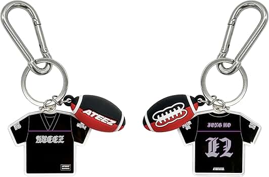 Amazon.com: ATEEZ Official Tour Merch Football Keyring : Sports