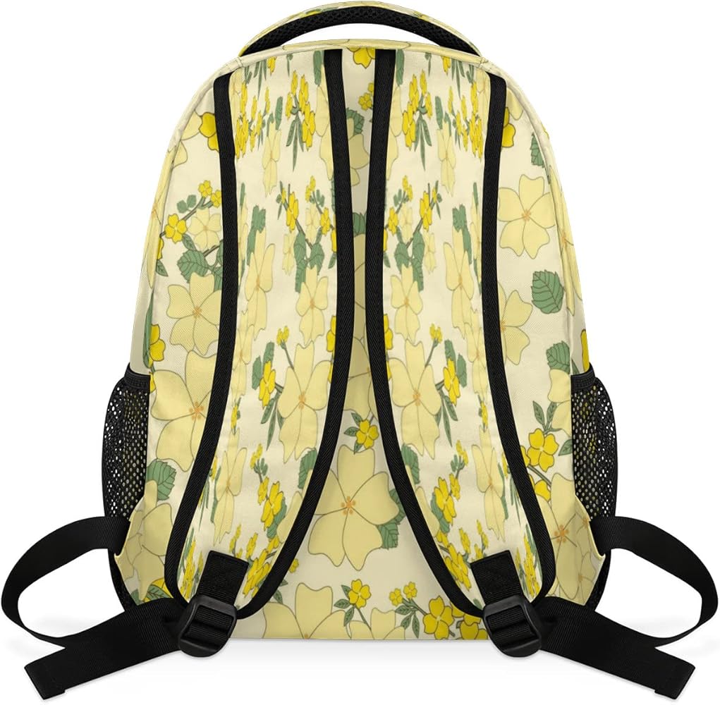 Amazon.com: Yellow Flower Floral Backpack, Spring Backpack Casual