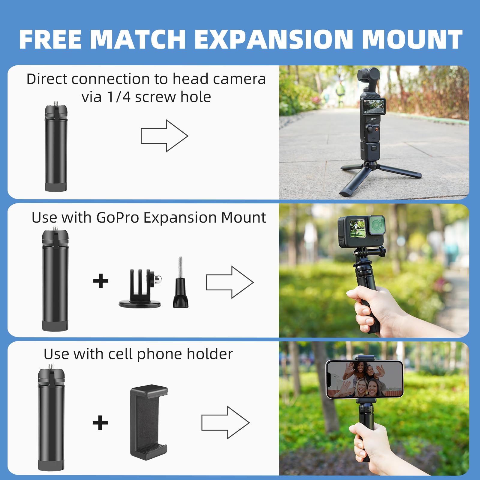 Amazon | HeiyRC Mini Vlog三脚 DJI Pocket 3 OM Osmo Mobile 7P 6用