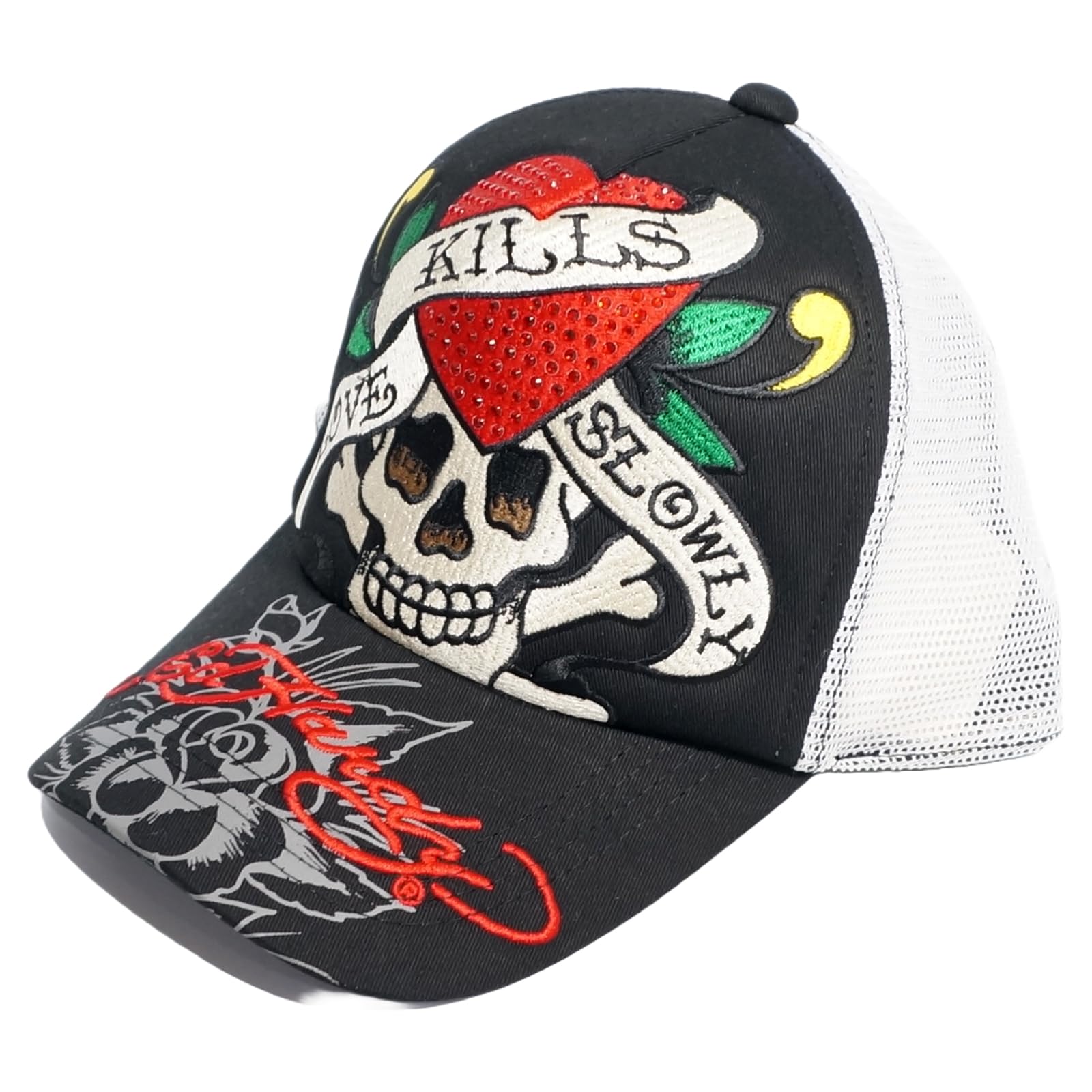 Amazon | [Ed Hardy] エド・ハーディー ハートスカル刺繍 ラインス