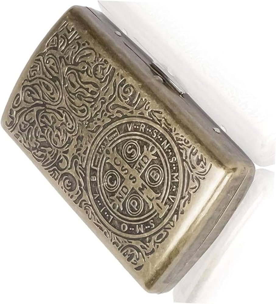 Amazon.co.jp: 手巻き タバコ ケース 収納 真鍮 クロス アンティーク