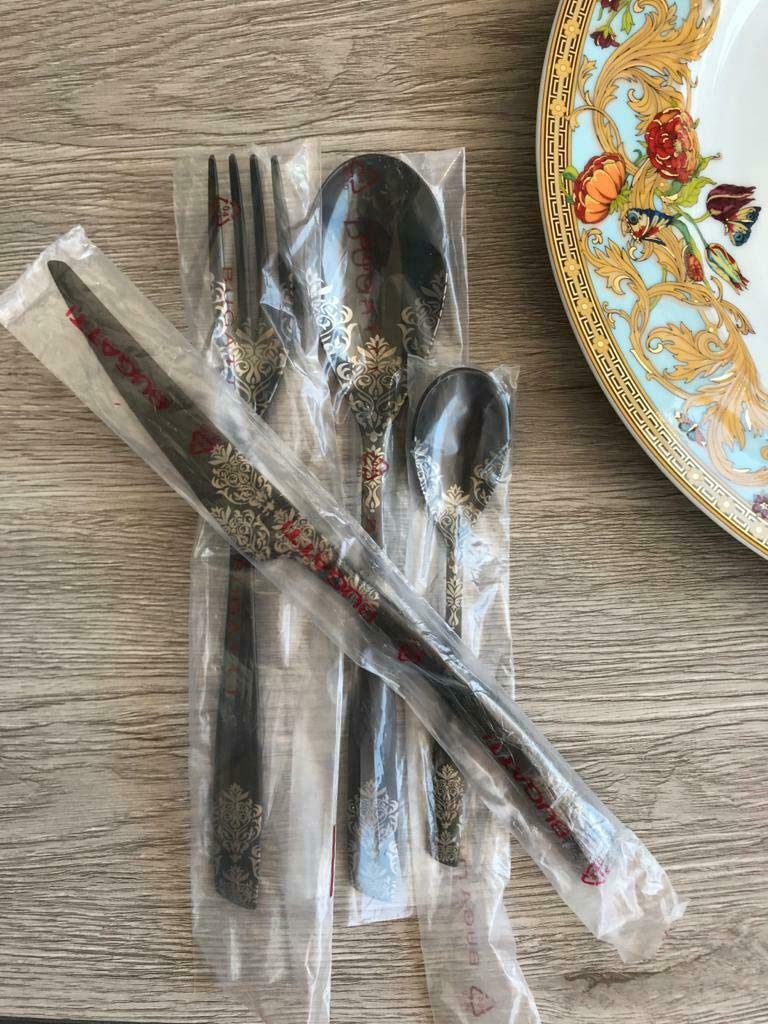 Amazon | ブガッティ カトラリー セット 4個 Riviera Devore ブラック