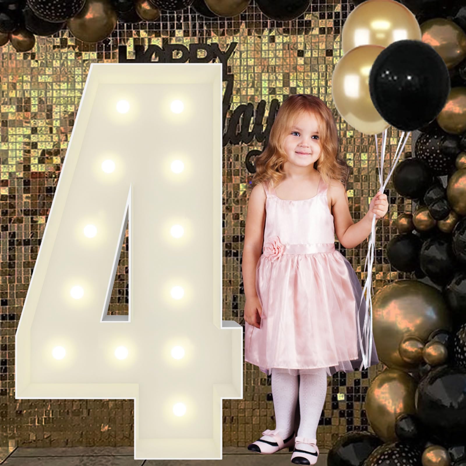 Amazon.com: 4FT Marquee Light Up Numbers Pre-Cut Frame Giant