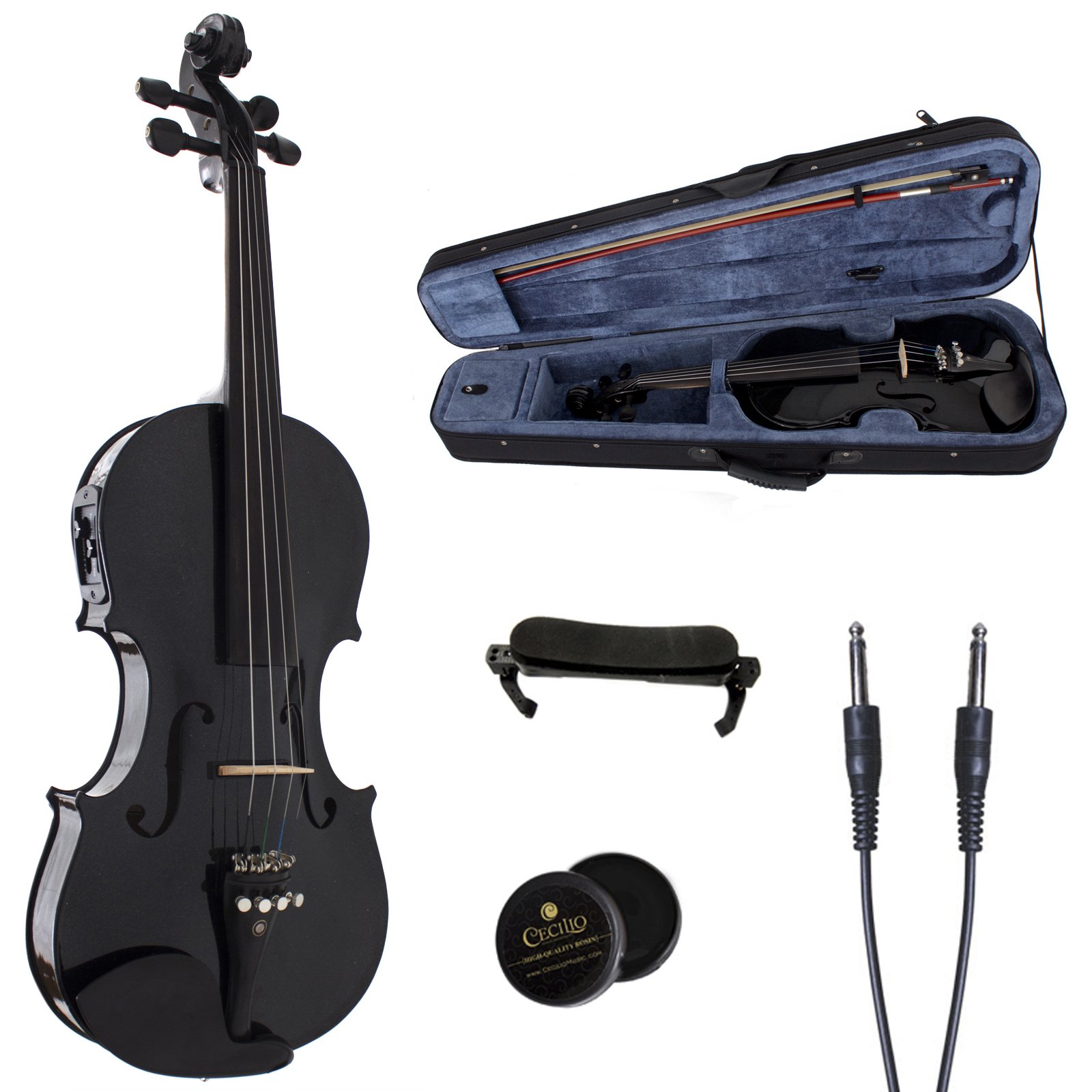 Amazon.com: Cecilio 4/4 Full Size Acoustic & Electric Violin for