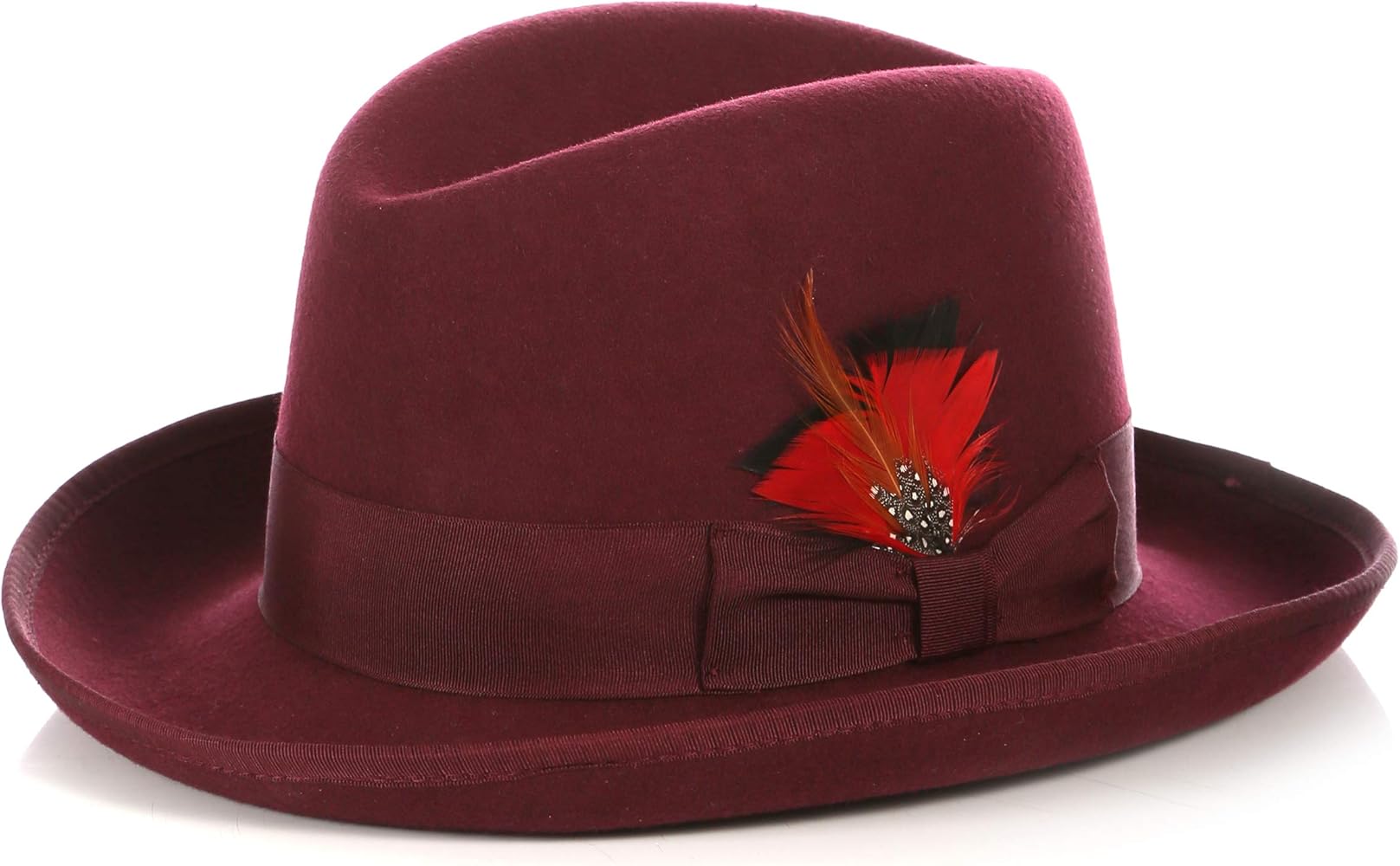 Ferrecci S Burgundy Godfather Hat | Homburg Hat | Men's Homburg at