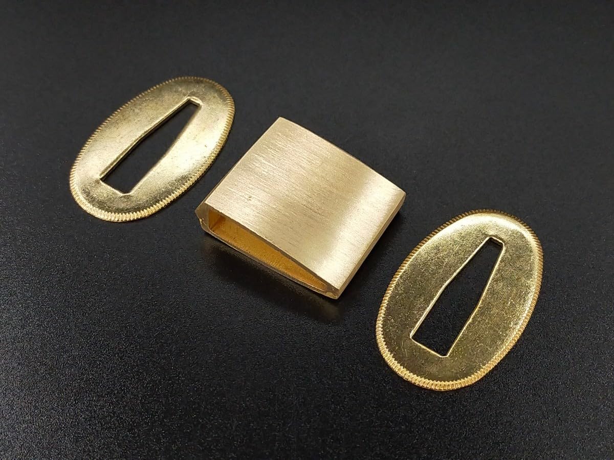 Amazon.co.jp: はばき 切羽セット 黄銅製 金色 日本刀装具 ハバキ