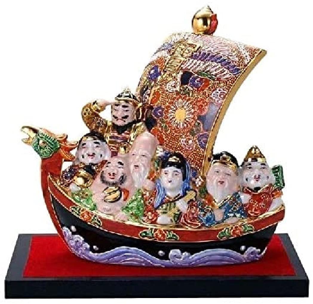 Amazon.co.jp: 【九谷焼】 7号七福神宝船 盛 台、敷物付き : ホーム