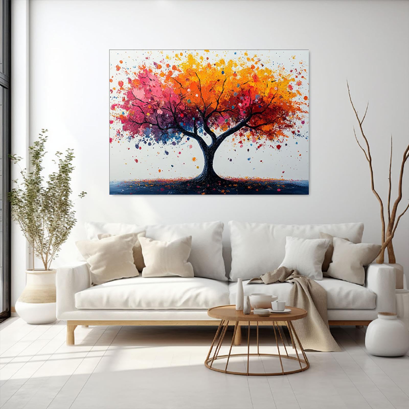 Amazon.co.jp: SHYAMIC アートパネル 抽象飾り絵 抽象画 抽象的な木の
