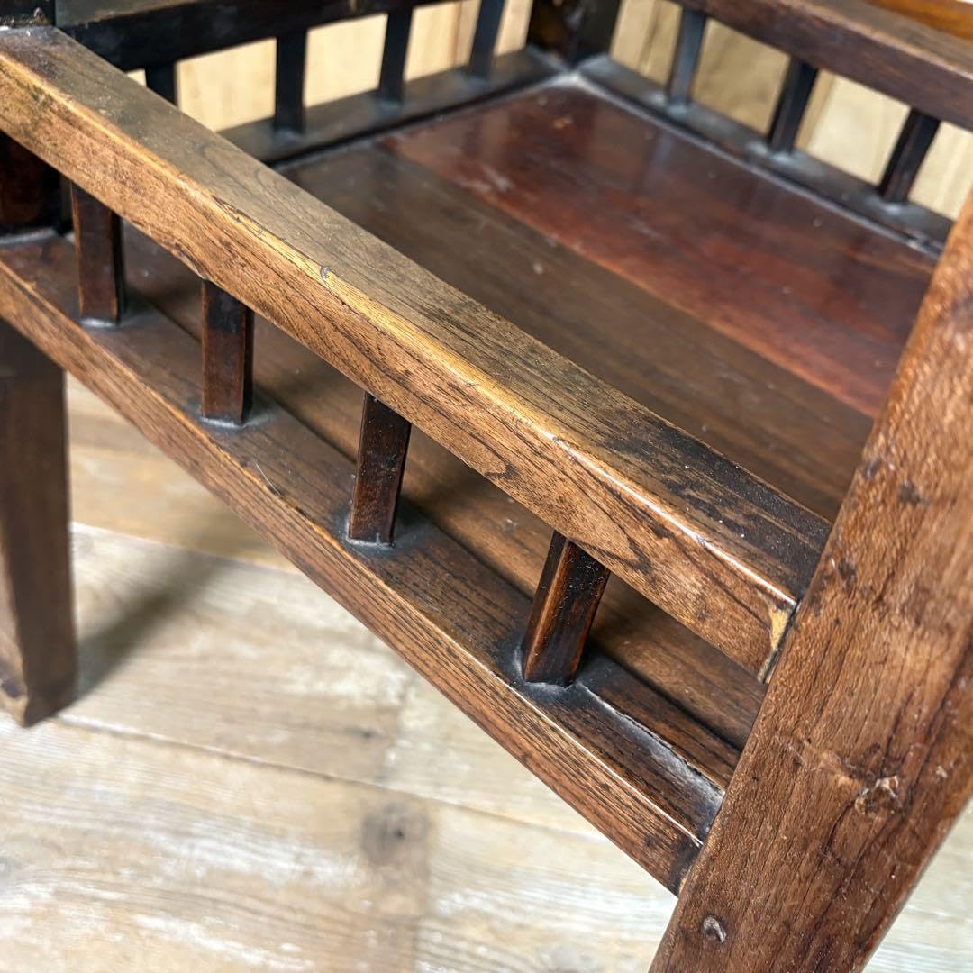 Amazon.co.jp: 中国アンティークビンテージ年代物木製サイドテーブル