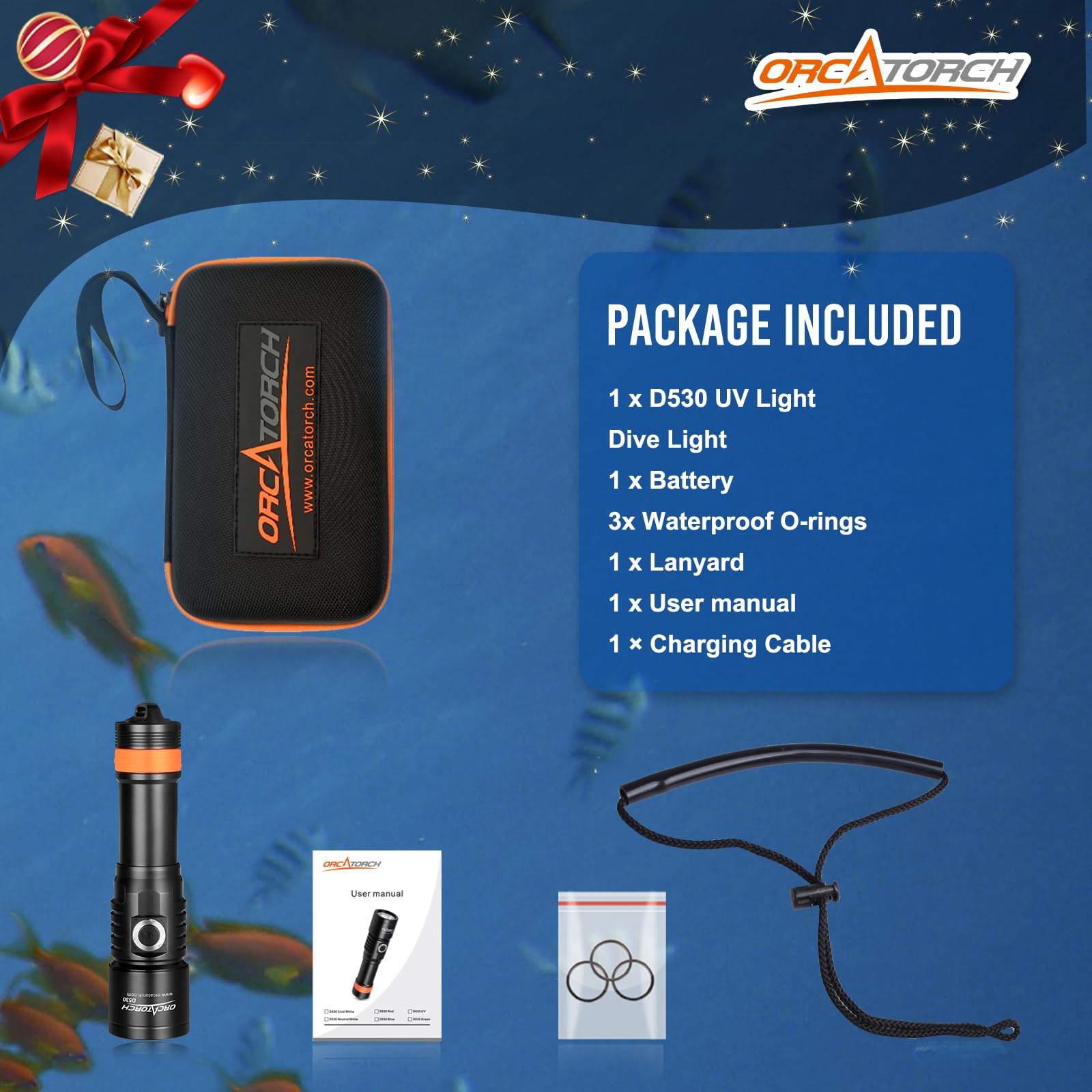 Amazon.com : ORCATORCH D530 Scuba Dive Light, 395NM LED UV Light