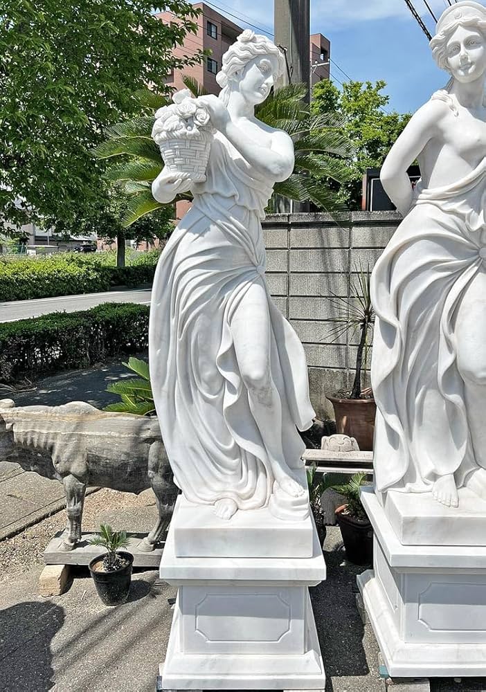 Amazon.co.jp: 天然大理石彫刻 花かごを持つヴィーナス (春) H200cm