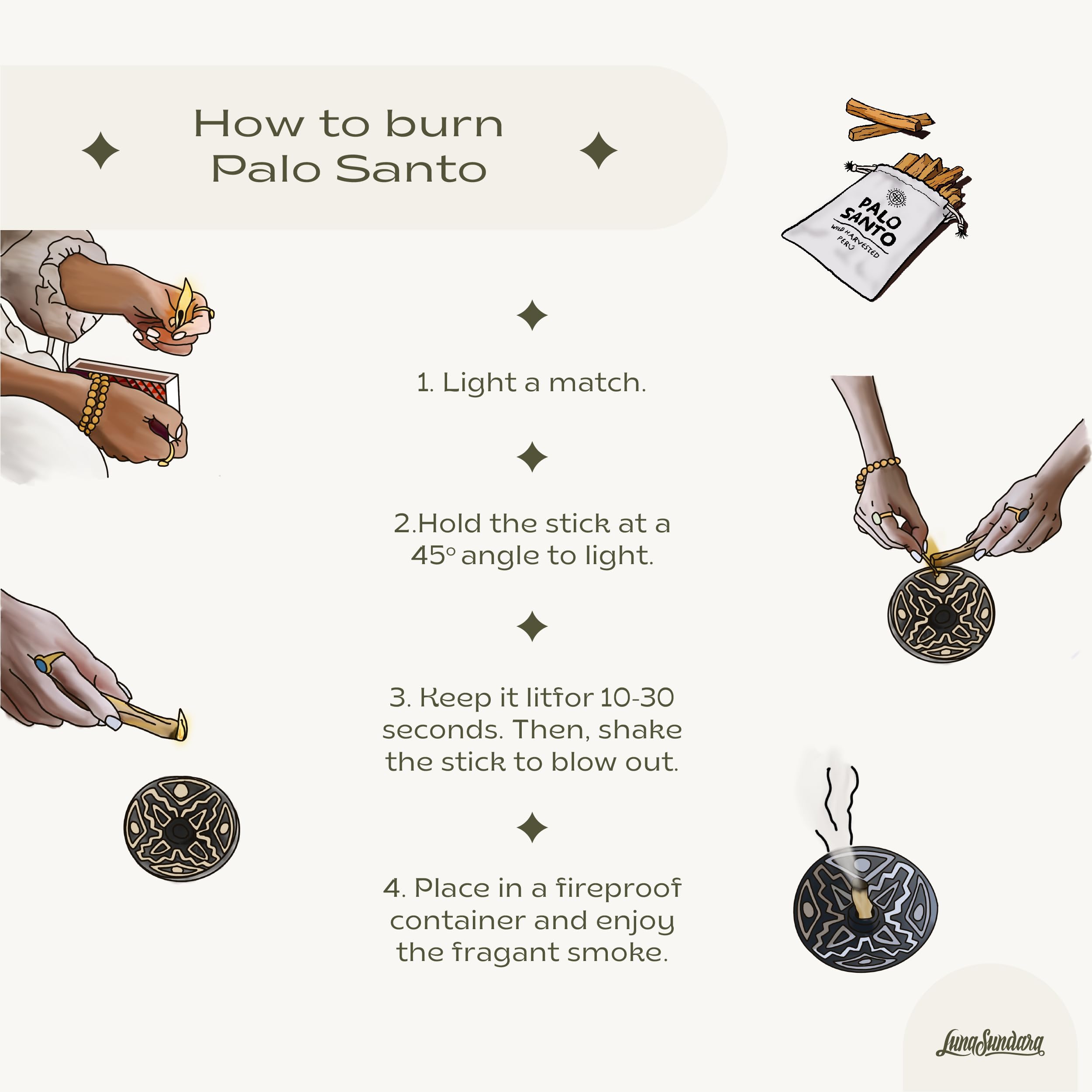 Amazon.co.jp: ルナスンダラ パロサント スティック ペルー産 (8本入り